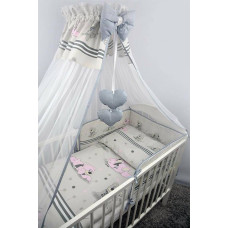 Minikid Bedding set - 6  parts - 135/100/180 - MARZYCIEL - PINK ****