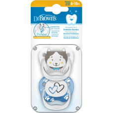 Dr.browns PV22015 PreVent PRINTED SHIELD Pacifier - Stage 2, Boy Animal Faces, 2-Pack