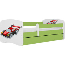 Kocot Kids Bed babydreams green racing car with drawer with mattress 160/80