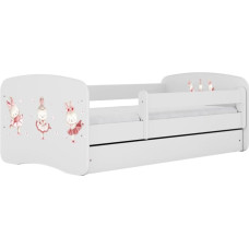 Kocot Kids Bed babydreams white bunnies with butterflies with drawer with mattress 180/80