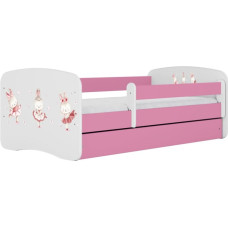 Kocot Kids Bed babydreams pink bunnies with butterflies with drawer with mattress 160/80