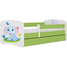 Kocot Kids Bed babydreams green baby elephant without drawer with mattress 180/80