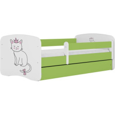 Kocot Kids Bed babydreams green cat without drawer with mattress 140/70