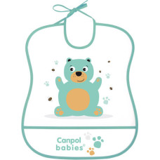 Canpol Babies CANPOL 2/919 Śliniak plastikowy miękki - mint bear