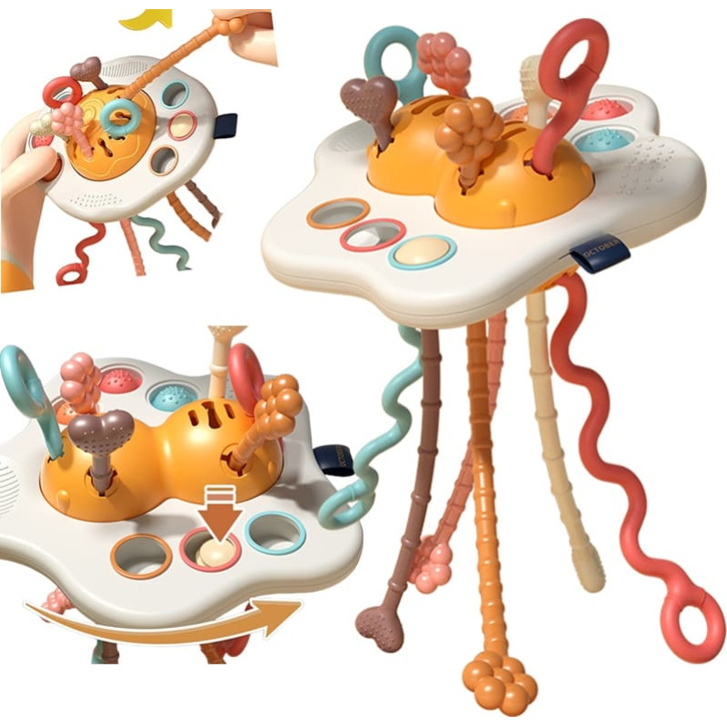 Woopie BABY – Montessori sensory toy: teether, rattle, multifunctional UFO