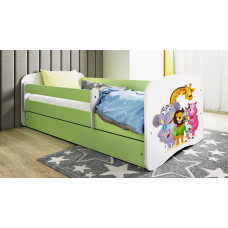 Kocot Kids Bed babydreams green zoo with drawer with mattress 180/80