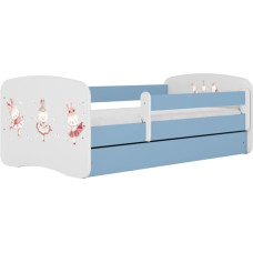 Kocot Kids Bed babydreams blue bunnies with butterflies with drawer with mattress 140/70