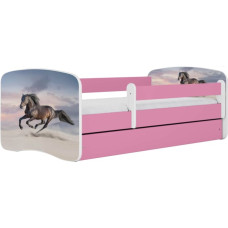 Kocot Kids Bed babydreams pink galloping horse without drawer with mattress 140/70