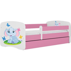 Kocot Kids Bed babydreams pink baby elephant with drawer with mattress 160/80