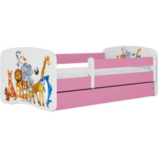 Kocot Kids Bed babydreams pink animals with drawer with mattress 140/70