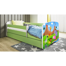 Kocot Kids Bed babydreams green safari with drawer with mattress 140/70