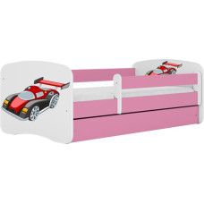 Kocot Kids Bed babydreams pink racing car with drawer with mattress 180/80