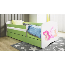 Kocot Kids Bed babydreams green fairy with wings without drawer with mattress 160/80