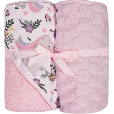 Duet Baby Set - Bathing cover  + blanket - 547 - size 100x100 / 80x90 - PINK