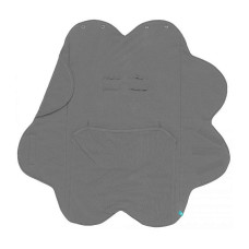 WALLABOO envelope-blanket Fleur, 85x85cm, moonless night (grey)