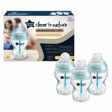 TOMMEE TIPPE barošanas pudelīte ADVANCED ANTI-COLIC, 260 ml, 3 vnt., 422746