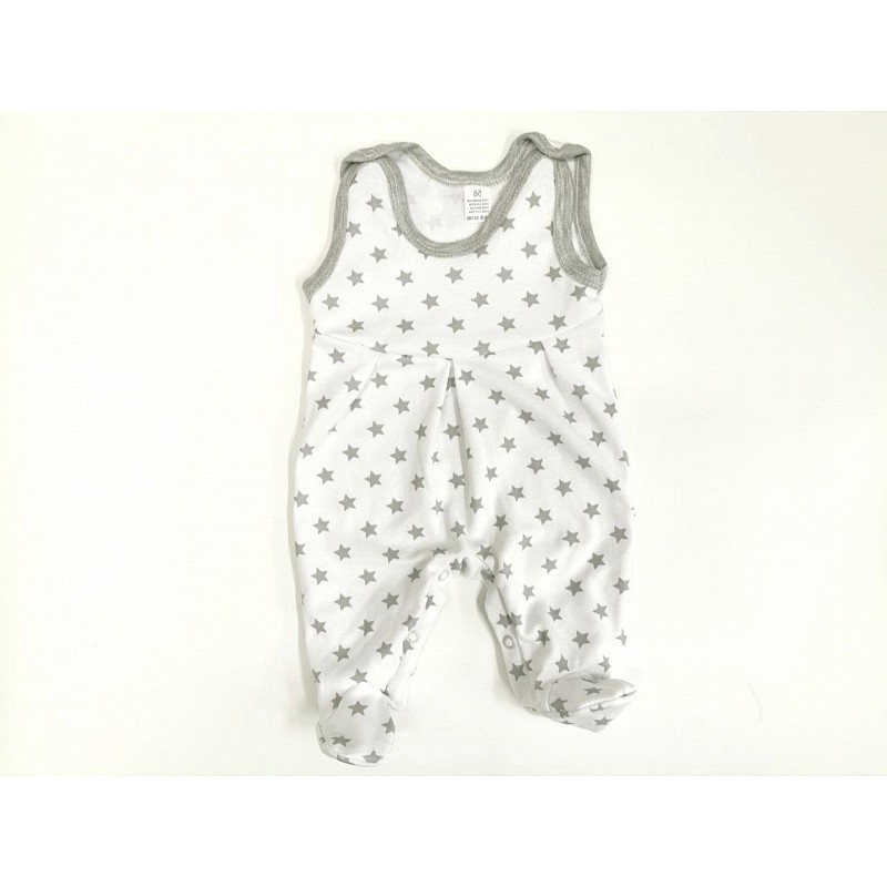 ZUZIA jumpsuit size 74, JEŽ 1719/74 white/grey stars