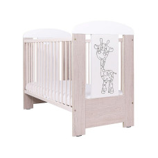 DREWEX GIRAFFE cot for children 120x60cm, oak santana-white