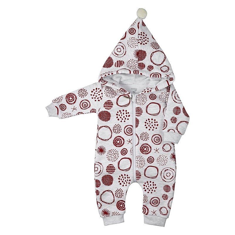 KOALA CIRCLES romper with long sleeves and hood 09-733, size 62 bordo