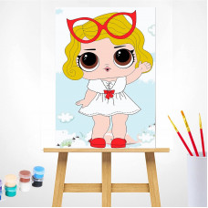 TSVETNOY Painting set by numbers 20x30cm Little Girl with Glasses, MC1093e