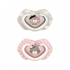 CANPOL BABIES BONJOUR PARIS Silicone symmetrical Soother 0-6m 2pcs 22/647 pink