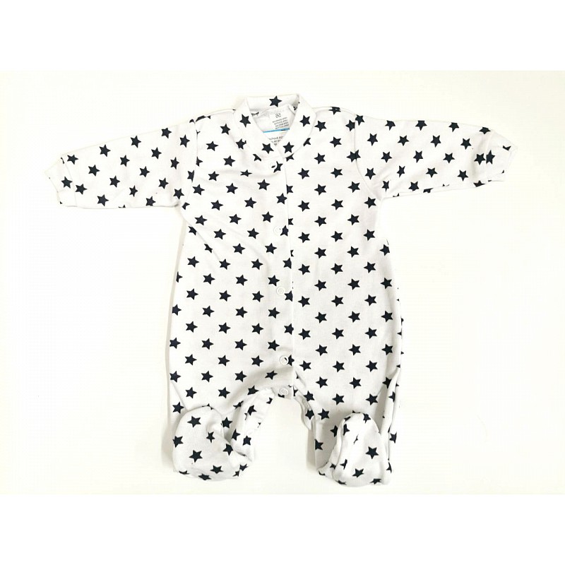 ZUZIA romper with long sleeve 56 size JEŽ 1729/56 white/dark blue stars