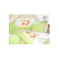 TUTTOLINA HAPPY FRIENDS bed linen 5 parts 135x100sm / 180cm - Green