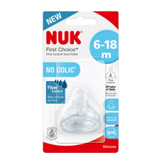 NUK First Choice+ silicone teat Flow Control 6-18m 1pcs., SA55 10721328