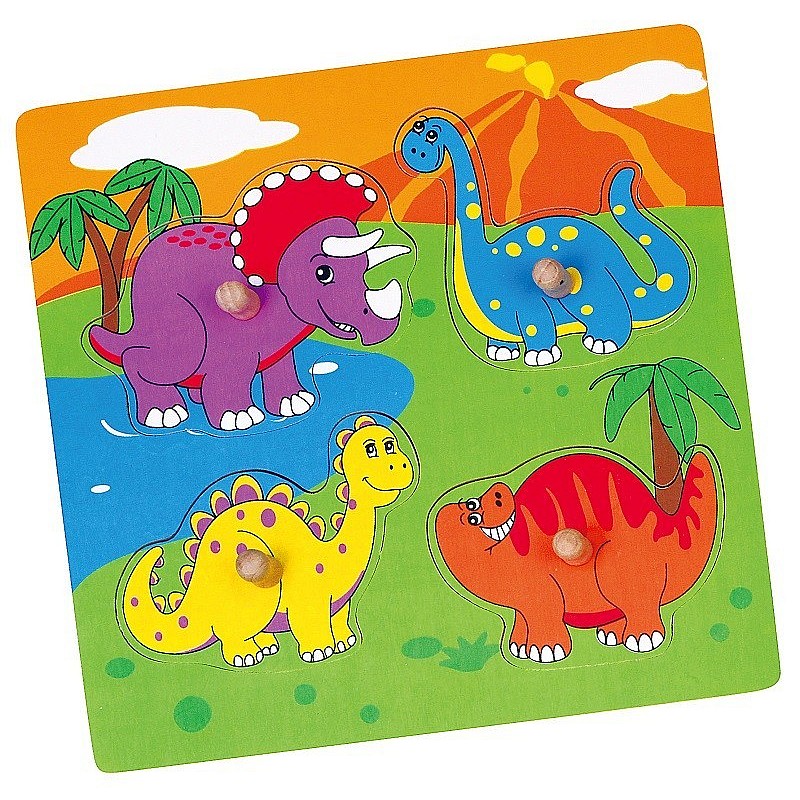 Viga 59565 Wooden Flat Puzzle - Dinosaurs