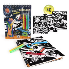 TRENDHAUS Space Adventure - Galaxy Colouring Books Velvet Pictures Including Pens TH962300