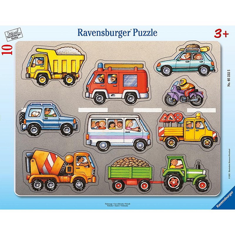 Ravensburger Frame Puzzle Vehicles 10pc. 3+ R 05232