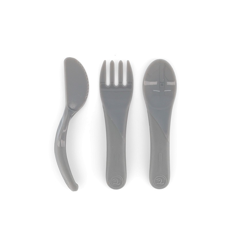 Twistshake Learn Cutlery 6+m Pastel Grey