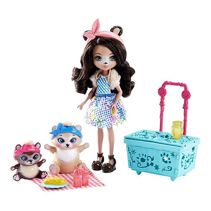 Enchantimals Paws for a Picnic Doll with accessories, FCC62 / FCC64