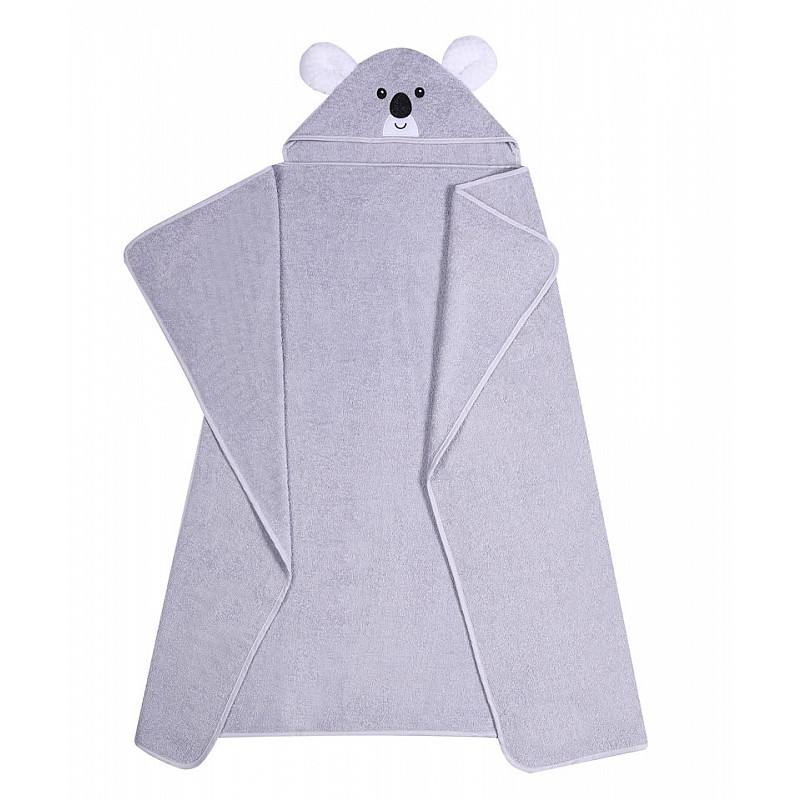 DUET BABY Hooded Towel ANIMALS 100x120cm, 326 (743262) KOALA grey