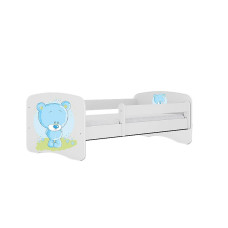 KOCOT KIDS Bed babydreams white blue teddybear without drawer with mattress 140/70