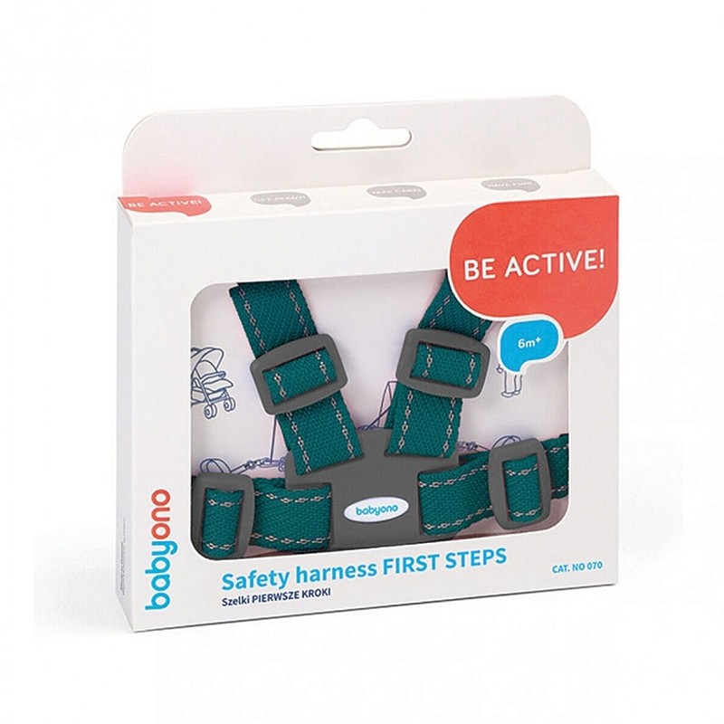 BABYONO saferty harness 6m+ 1pcs FIRST STEPS 070/03 green