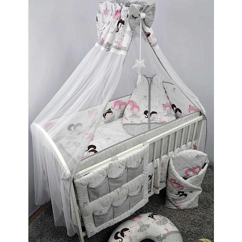 ANKRAS BALLERINA 6 piece bedding set 120x90/360cm GREY