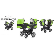 BABYACTIVE TWINNI CLASSIC Strollers for twins 3in1, 06/01 Green Apple green with black frame