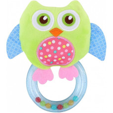 LORELLI rattle with squeaker OWL GREEN, 1019129 0001