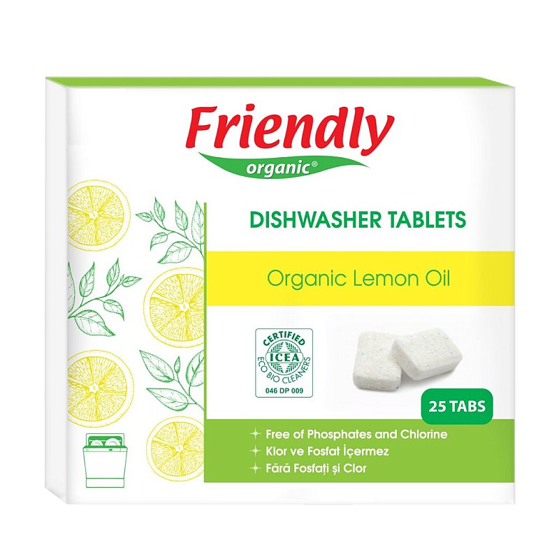 FRIENDLY ORGANIC Dishwasher Tablets (Lemon) - 25 tablets 450 g FR1864