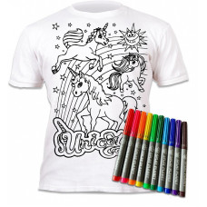 SPLAT PLANET t-shirt with washable marker UNICORNS 7-8y., 70235