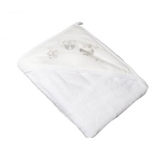 TEGA BABY OWLS towel with hood 80x80cm, SO-007 White