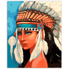 TSVETNOY Diamond painting 50x65cm Native American girl, LMC012e