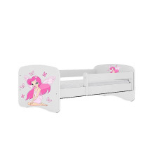 KOCOT KIDS Bed babydreams white Fairy with butterflies without drawer with mattress 160/80