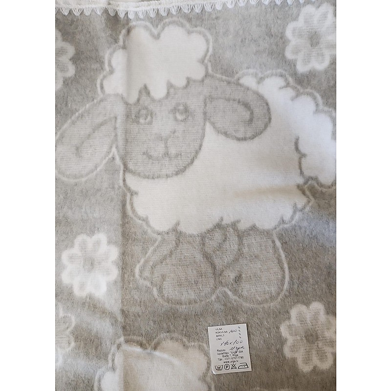 URGA cotton blanket 140x100cm LAMB, grey