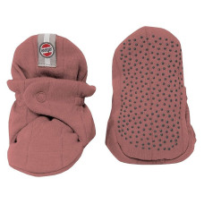 Lodger Slipper Solid cotton slippers with non-slip soles and buttons, Plush, 6-12 months. SLC 073