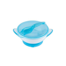 BABYONO Plate with a spoon 300ml 1063/01 blue