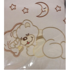 KIECZMERSKI linen for the crib of 6 pieces BEAR ON A PILLOW, cream