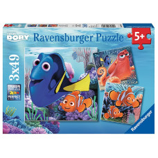 Ravensburger puzzle 3x49 Finding Dory R 09345