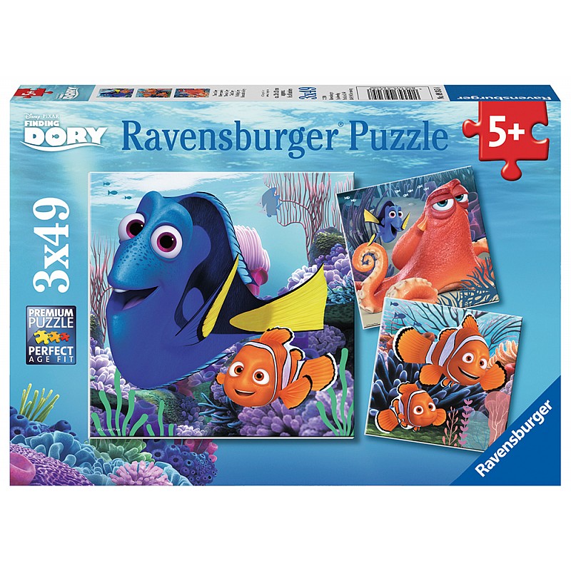 Ravensburger puzzle 3x49 Finding Dory R 09345